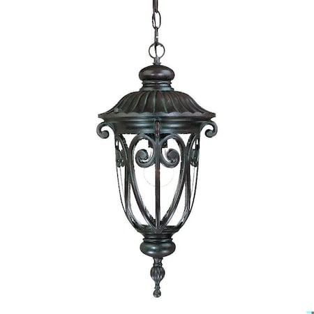 Homeroots 20.5 x 9.38 x 9.38 in. Naples 1-Light Marbelized Mahogany Hanging Light 397969